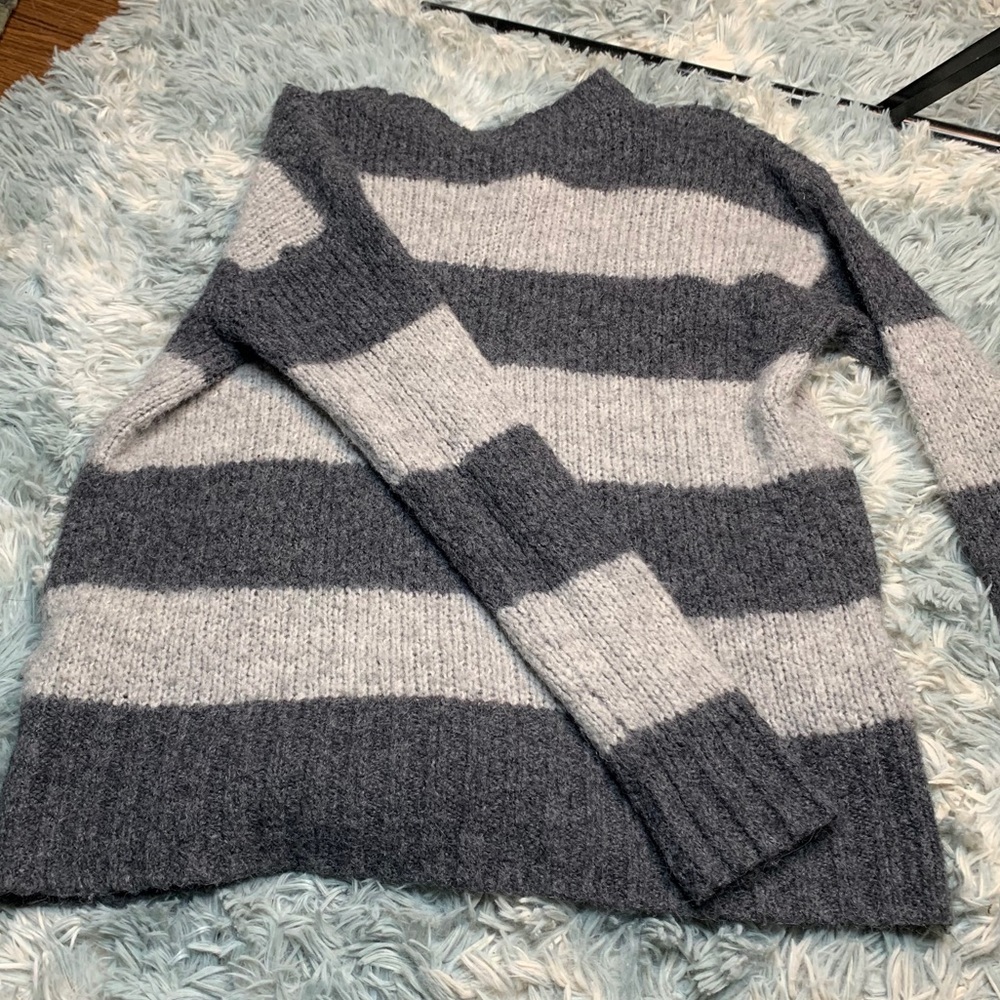 Grey striped sweater